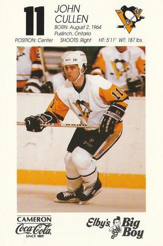 1989-90 Coke/Elby's Pittsburgh Penguins #NNO John Cullen Front