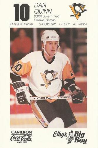 1989-90 Coke/Elby's Pittsburgh Penguins #NNO Dan Quinn Front
