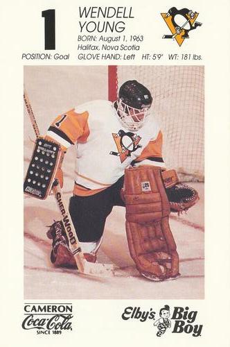 1989-90 Coke/Elby's Pittsburgh Penguins #NNO Wendell Young Front