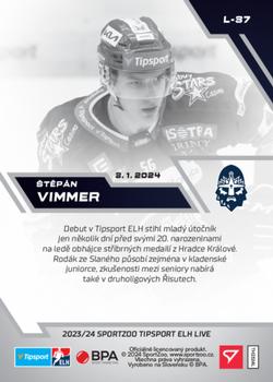2023-24 SportZoo Live Tipsport ELH #L-37 Štěpán Vimmer Back