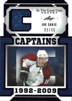 2022-23 Leaf In The Game Used - Captains Relics Purple Foil #C-7 Joe Sakic Front