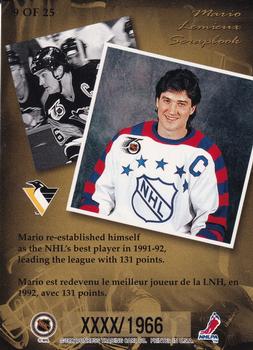 1996-97 Donruss Canadian Ice - Mario Lemieux Scrapbook Executive Proofs #9 Mario Lemieux Back