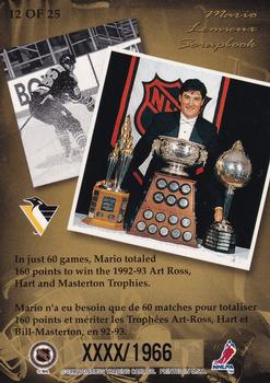 1996-97 Donruss Canadian Ice - Mario Lemieux Scrapbook Executive Proofs #12 Mario Lemieux Back