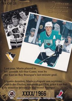 1996-97 Donruss Canadian Ice - Mario Lemieux Scrapbook Executive Proofs #19 Mario Lemieux Back