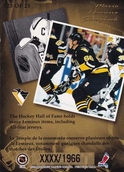 1996-97 Donruss Canadian Ice - Mario Lemieux Scrapbook Executive Proofs #23 Mario Lemieux Back