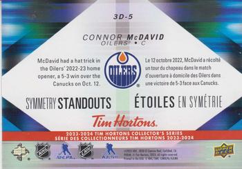 2023-24 Upper Deck Tim Hortons - Symmetry Standouts #3D-5 Connor McDavid Back