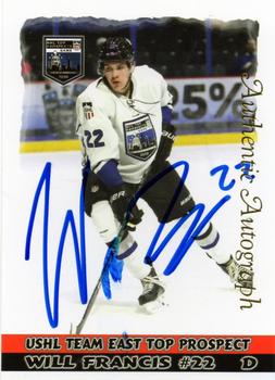 2018-19 Southside Auto Tech NHL Top Prospects Game USHL Team East - Authentic Autograph #13E Will Francis Front