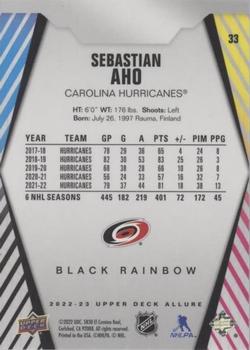 2022-23 Upper Deck Allure - Black Rainbow #33 Sebastian Aho Back