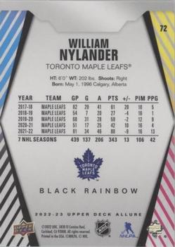 2022-23 Upper Deck Allure - Black Rainbow #72 William Nylander Back