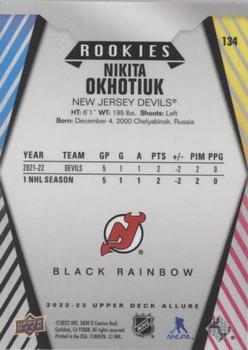 2022-23 Upper Deck Allure - Black Rainbow #134 Nikita Okhotiuk Back