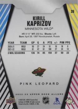 2022-23 Upper Deck Allure - Pink Leopard #26 Kirill Kaprizov Back