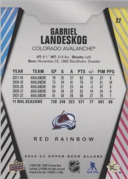 2022-23 Upper Deck Allure - Red Rainbow #27 Gabriel Landeskog Back