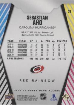 2022-23 Upper Deck Allure - Red Rainbow #33 Sebastian Aho Back