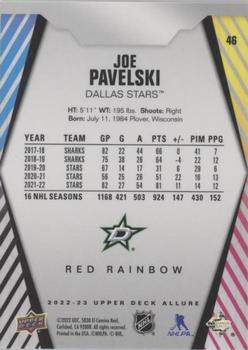 2022-23 Upper Deck Allure - Red Rainbow #46 Joe Pavelski Back