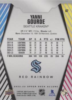 2022-23 Upper Deck Allure - Red Rainbow #67 Yanni Gourde Back