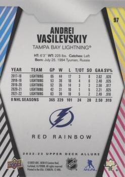 2022-23 Upper Deck Allure - Red Rainbow #97 Andrei Vasilevskiy Back
