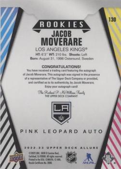 2022-23 Upper Deck Allure - Autographs Pink Leopard #130 Jacob Moverare Back