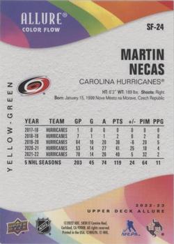 2022-23 Upper Deck Allure - Color Flow Yellow-Green #SF-24 Martin Necas Back