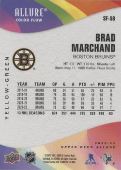 2022-23 Upper Deck Allure - Color Flow Yellow-Green #SF-58 Brad Marchand Back