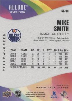 2022-23 Upper Deck Allure - Color Flow Yellow-Green #SF-90 Mike Smith Back