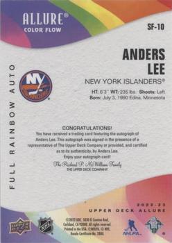2022-23 Upper Deck Allure - Color Flow Autographs Full Rainbow #SF-10 Anders Lee Back
