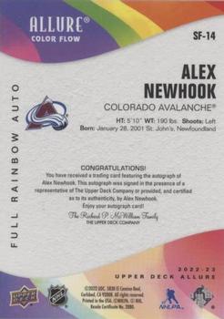 2022-23 Upper Deck Allure - Color Flow Autographs Full Rainbow #SF-14 Alex Newhook Back