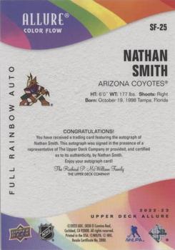 2022-23 Upper Deck Allure - Color Flow Autographs Full Rainbow #SF-25 Nathan Smith Back