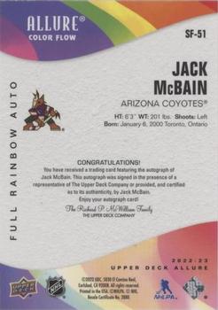 2022-23 Upper Deck Allure - Color Flow Autographs Full Rainbow #SF-51 Jack McBain Back