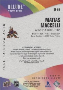 2022-23 Upper Deck Allure - Color Flow Autographs Full Rainbow #SF-84 Matias Maccelli Back