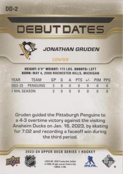 2023-24 Upper Deck - Debut Dates Gold #DD-2 Jonathan Gruden Back