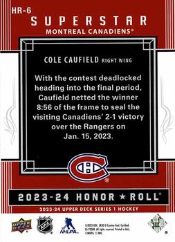 2023-24 Upper Deck - Honor Roll #HR-6 Cole Caufield Back