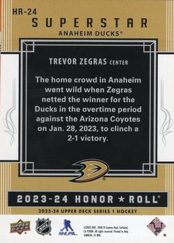 2023-24 Upper Deck - Honor Roll #HR-24 Trevor Zegras Back