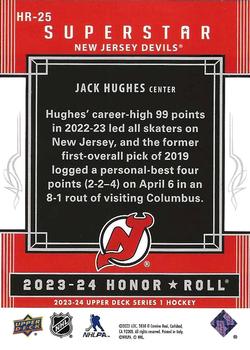 2023-24 Upper Deck - Honor Roll #HR-25 Jack Hughes Back