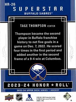 2023-24 Upper Deck - Honor Roll #HR-26 Tage Thompson Back