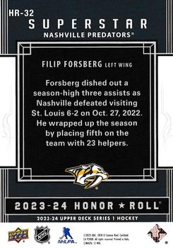 2023-24 Upper Deck - Honor Roll #HR-32 Filip Forsberg Back