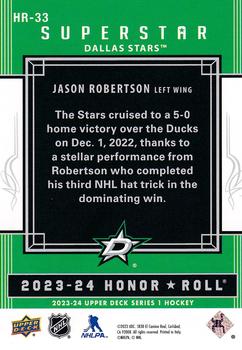 2023-24 Upper Deck - Honor Roll #HR-33 Jason Robertson Back