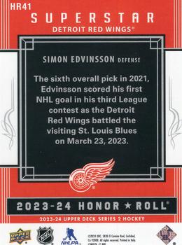 2023-24 Upper Deck - Honor Roll #HR41 Simon Edvinsson Back