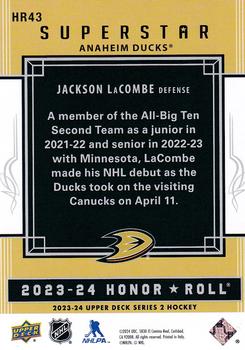 2023-24 Upper Deck - Honor Roll #HR43 Jackson LaCombe Back