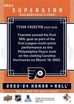 2023-24 Upper Deck - Honor Roll #HR54 Tyson Foerster Back