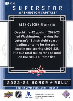 2023-24 Upper Deck - Honor Roll Gold Rainbow #HR-14 Alex Ovechkin Back