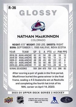 2023-24 Upper Deck - O-Pee-Chee Glossy #R-36 Nathan MacKinnon Back