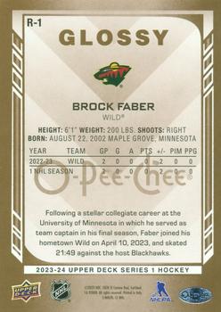 2023-24 Upper Deck - O-Pee-Chee Glossy Gold #R-1 Brock Faber Back