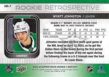 2023-24 Upper Deck - Rookie Retrospective #RR-7 Wyatt Johnston Back