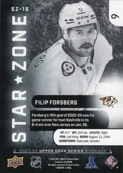 2023-24 Upper Deck - Star Zone #SZ-16 Filip Forsberg Back