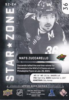 2023-24 Upper Deck - Star Zone #SZ-24 Mats Zuccarello Back