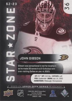 2023-24 Upper Deck - Star Zone Red #SZ-23 John Gibson Back