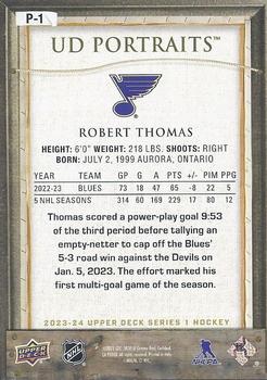 2023-24 Upper Deck - UD Portraits #P-1 Robert Thomas Back