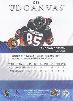 2023-24 Upper Deck - UD Canvas #C56 Jake Sanderson Back