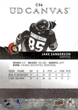 2023-24 Upper Deck - UD Canvas Black & White #C56 Jake Sanderson Back