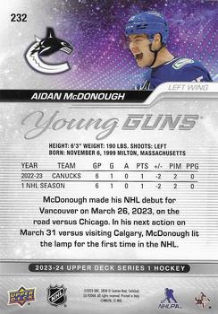 2023-24 Upper Deck - Young Guns Jumbos #232 Aidan McDonough Back